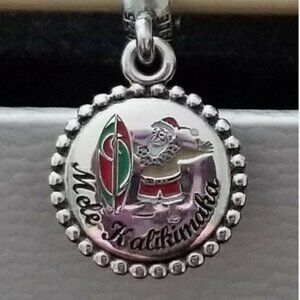 PANDORA Sterling Silver Hawaii Exclusive Santa Surf MELE KALIKIMAKA Merry Xmas -